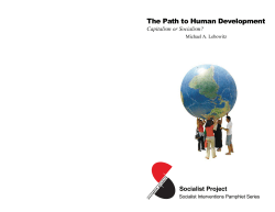 The Path to Human Development: Capitalism or Socialism?
