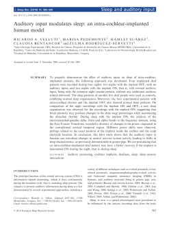 Auditory input modulates sleep: an intra-cochlear-implanted