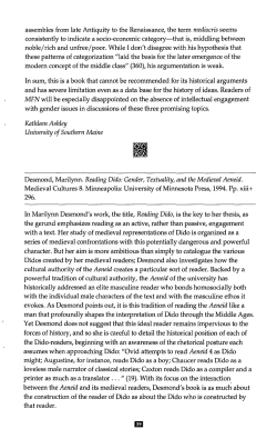 Marilynn Desmond, Reading Dido: Gender, Textuality, and the