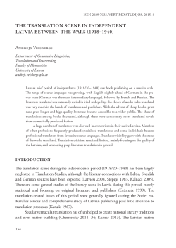 the translation scene in independent latvia