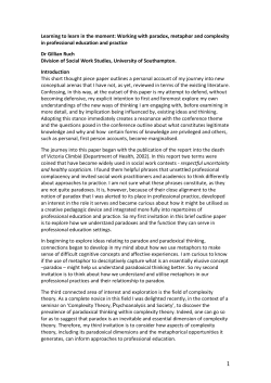 Learning to learn in the moment: Working with paradox