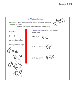 5-7 Rational Exponents Objective: Write expressions with rational
