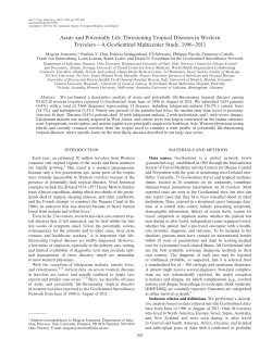 Acute and Potentially Life-Threatening Tropical Diseases in Western
