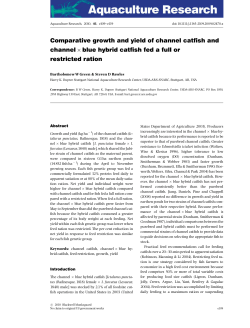 Comparative growth and yield of channel catfish and