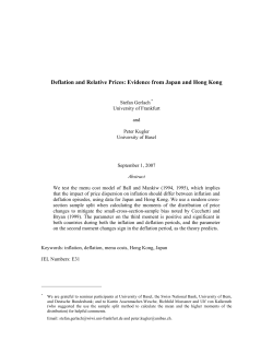 Deflation and Relative Prices: Evidence from Japan and Hong Kong