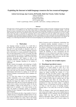 Exploiting the Internet to build language resources for less