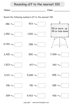 rounding off nearest 100 math worksheet