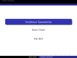 Incidence Geometries