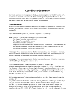 Coordinate Geometry - Answer Explanations