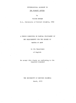 PSYCHOLOGICAL ALLEGORY IN THE SCARLET LETTER by