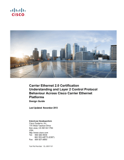Carrier Ethernet 2.0 Certification Understanding and Layer 2
