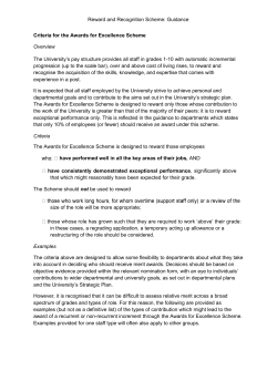 Criteria examples - University Administration and Services