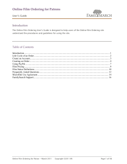 Online Film Ordering for Patrons