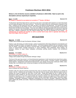 Freshmen Electives 2015-2016 - Buchanan High School Guidance