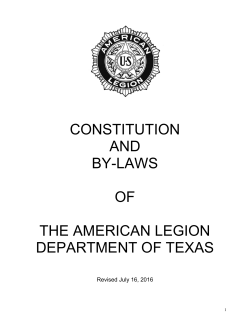 CONSTITUTION AND BY-LAWS OF THE AMERICAN LEGION