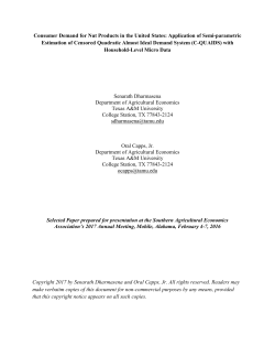 Consumer Demand for Nut Products in the United