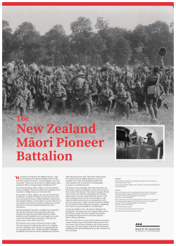 The New Zealand Māori Pioneer Battalion