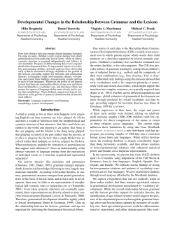 Developmental Changes in the Relationship Between Grammar and