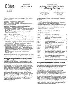 Energy Management and Building Science