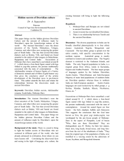 Hidden secrets of Dravidian culture Dr A. Sagayadoss