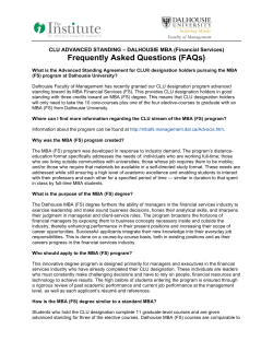 CLU-DAL MBA FAQs FINAL - The Institute for Advanced Financial