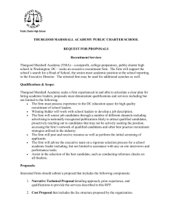 THURGOOD MARSHALL ACADEMY PUBLIC CHARTER SCHOOL