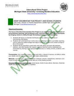 Documentary Film Project: High School Students