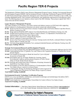 Pacific Region TER-S Projects - DoD Natural Resources Progra