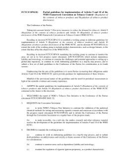 Partial guidelines for implementation of Articles 9 and 10 of the WHO