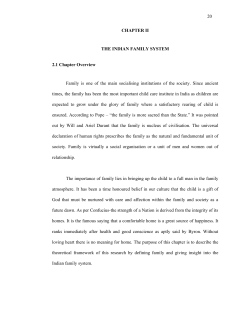 20 CHAPTER II THE INDIAN FAMILY SYSTEM 2.1
