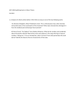 UNT COM Qualifying Exams in Music Theory Fall 2013 1.1. Analysis