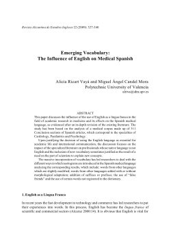 Emerging Vocabulary: The Influence of English on Medical Spanish