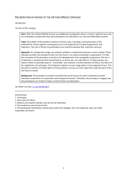deliberation by means of the method middle ground