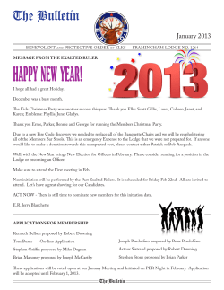 January 2013 - Framingham Elks