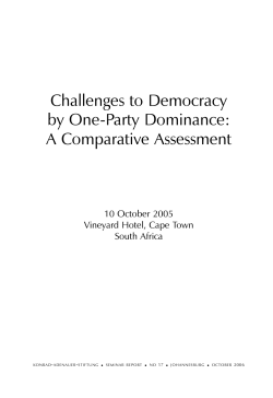 Challenges to Democracy by One-Party - Konrad-Adenauer