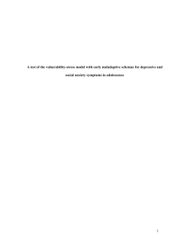 A test of the vulnerability-stress model with early maladaptive