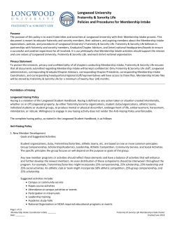 Longwood Membership Intake Packet
