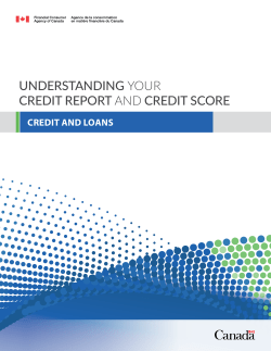UNDERSTANDING YOUR CREDIT REPORT AND CREDIT SCORE