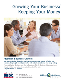 Growing Your Business/ Keeping Your Money