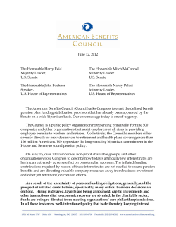 June 12, 2012 The Honorable Harry Reid Majority Leader, U.S.