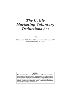 The Cattle Marketing Voluntary Deductions Act
