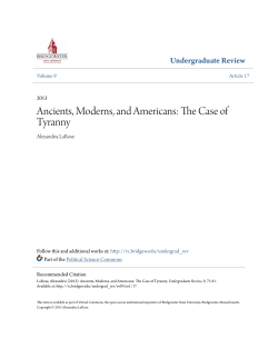Ancients, Moderns, and Americans: The Case of Tyranny