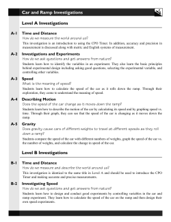 Car And Ramp Investigations Level A Investigations