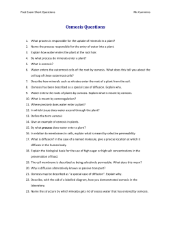 Osmosis Questions