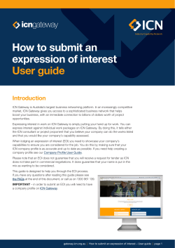 How to submit an expression of interest User guide