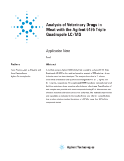 Analysis of Veterinary Drugs in Meat with the Agilent 6495 Triple