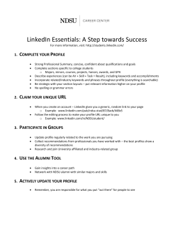 LinkedIn Essentials - NDSU Career Center