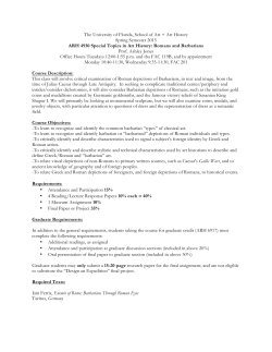 Romans and Barbarians 2015 - College of the Arts