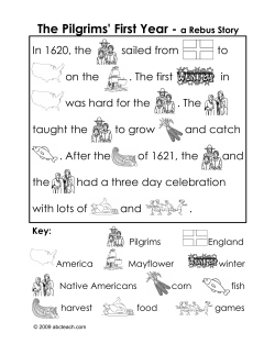 The Pilgrims` First Year - a Rebus Story