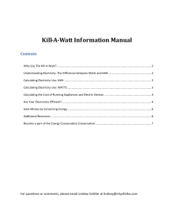 Kill-A-Watt Information Manual